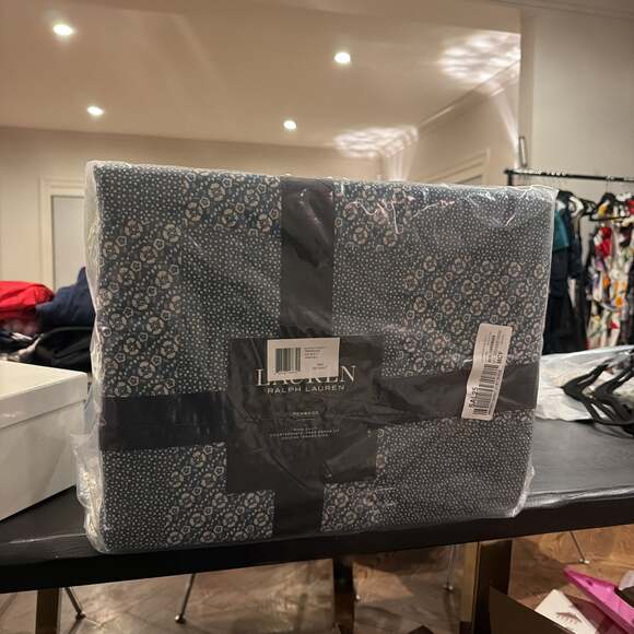 Ralph Lauren Penwood Indigo Multi Patchwork 100% Cotton Quilt King NEW SEALED - Picture 6 of 8